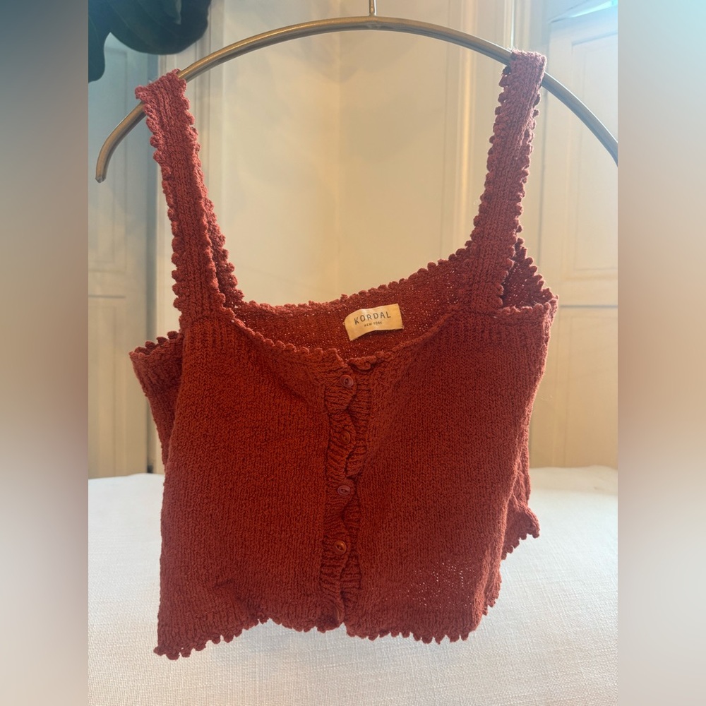 Kordal Women's Brick Red Knit Tank Top